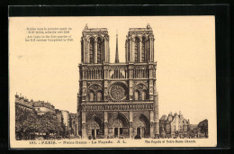 AK Paris, Cathédrale Notre-Dame, La Facade  - Sonstige & Ohne Zuordnung