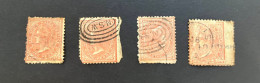 (stamps 7-5-2024) Very Old Australia Stamp - NSW - One Penny (4 Stamps) - Used Stamps