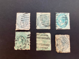 (stamps 7-5-2024) Very Old Australia Stamp - NSW - Half Penny (6 Stamps) - Gebruikt