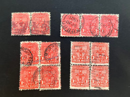 (stamps 7-5-2024) Very Old Australia Stamp - NSW - 1d (13 Stamps In Bloc) - Usati
