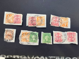 (stamps 7-5-2024) Very Old Australia Stamp - SELECTION Of 12 PERFIN Stamps (perforée On Paper) - Perforiert/Gezähnt