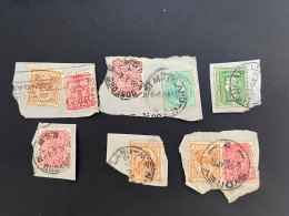 (stamps 7-5-2024) Very Old Australia Stamp - SELECTION Of 9 PERFIN Stamps (perforée On Paper) - Perfin