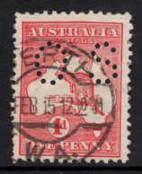 AUSTRALIA 1914 1d RED KANGAROO (DIE IIA) STAMP "OS" PERF.12 1st.WMK  SG.O17e VFU. - Gebruikt