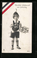 Foto-AK PFB Nr. 3970 /5: Kleiner Junge In Lederhosen Mit Blumenstrauss  - Photographs