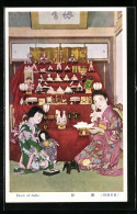 AK Feast Of Dolls, Junge Geishas Bei Einer Zeremonie Mit Puppen  - Non Classificati