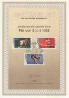 Germany Deutschland 1988-6 Fur Den Sport, Tennis Fussball Football Turmspringen Diving, Canceled In Bonn - 1981-1990