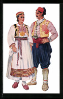 AK Dalmatien, Paar In Kroatischer Volkstracht  - Non Classificati