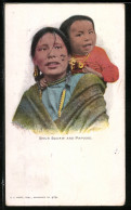 AK Indianerin Mit Kind, Sioux Squaw  - Indiaans (Noord-Amerikaans)
