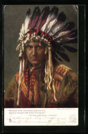 AK Junger Indianer Mit Federschmuck  - Indios De América Del Norte