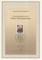 Germany Deutschland 1988-8 Arthur Schopenhauer, German Philosopher, Canceled In Bonn - 1981-1990