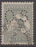 AUSTRALIA 1915 2d GREY KANGAROO (DIE I) STAMP "OS" PERF.12 WMK 5  SG.O31 VFU. - Gebruikt