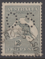 AUSTRALIA 1915 2d GREY KANGAROO (DIE I) STAMP "OS" PERF.12 WMK 5  SG.O31 VFU. - Usados