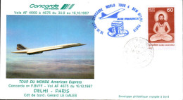 CONCORDE TOUR DU MONDE AMERICAN EXPRESS 1987 DELHI-PARIS - Concorde