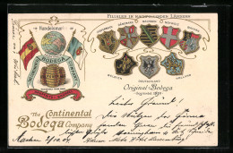 Lithographie The Continental Bodega Company, Wappen Europäischer Länder  - Vines