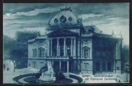 AK Wien, Volkstheater Mit Raimund-Denkmal  - Altri & Non Classificati