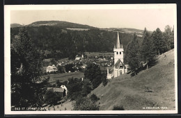 AK St. Leonhard I. Lavanttal, Ortsansicht Mit Kirchturm  - Autres & Non Classés