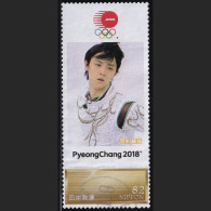 Japan Personalized Stamp, Olympic Games PyeongChang 2018 Figure Skate Hanyu Yuzuru (jpv9997) Used - Usati