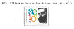 João De Deus 100 Anos Morte - Ongebruikt