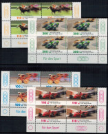 Bund 2031-34 Sporthilfe Rennsport Bogenecke Eckrand Viererblock U. Re. + Li. - Covers & Documents