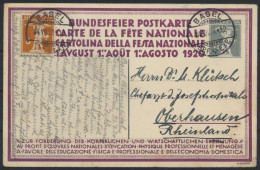 Schweiz Ganzsache P 61 04 + ZuF 5 Pfg. Tell Käser Basel Oberhausen 24.7.1920 - Cartas & Documentos