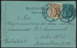 Österreich Ganzsache Kartenbrief K 17 + ZuF Pola Nach Berlin 1897 - Brieven En Documenten