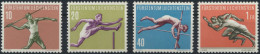 Liechtenstein 342-345 Sport III Plattenfehler 344 I. 1956 Tadellos Postfrisch - Storia Postale