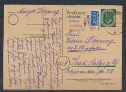 Bund Ganzsache P 14 AI Posthorn Inter Stempel Verkehrsausstellung München Salzig - Postales - Usados