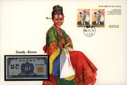 Geldschein Banknote Banknotenbrief Südkorea Schein Und Briefmarkenausgabe Asien - Sonstige & Ohne Zuordnung