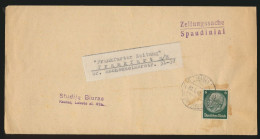 Deutsche Dienstpost Ostland EF Hindenburg Kauen Zeitungsstreifband N. Frankfurt - Occupazione 1938 – 45