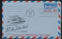 Air Mail Letter Flugpost USA Ganzsache Aerogramm 10c Saint Louis Ersttag - Aviones