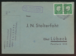 Landpoststempel Kalübbe über Plön Schleswig Holstein Brief Bund MEF Heuss - Storia Postale