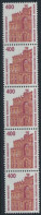 Bund 1562 R II 5er-Streifen 400Pf Semperoper Dresden SWK Sehenswürdigkeiten 30,- - Rolstempels