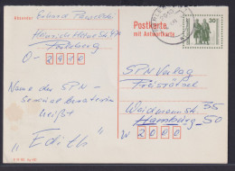 DDR Ganzsache P 108 F Antwort Goethe Schiller Denkmal Perleburg Nach Hamburg - Cartes Postales - Oblitérées