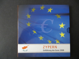 Münzen Zypern KMS Numisfolder Einführung Des Euros 2008 Mit Briefmarken + Block - Chypre
