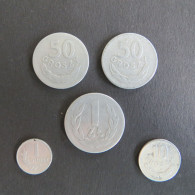 5 Münzen Republik Polen 1949 1 Groszy-1 Zloty Ex Schön 31-37 Ss-s - Polen