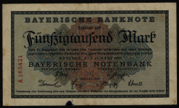 Geldschein Banknote Notgeld Bayern 8 50000 Mark Länderbanknote 15.3.1923 - II - Andere & Zonder Classificatie