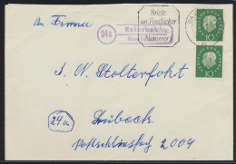 Bund Brief MEF Heuss Landpoststempel Reinsbek über Lübeck 2.1.1961 - Lettres & Documents