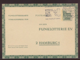 Bund Ganzsache Funkloterie Postkarte FP 12 Werbung Post Postleitzahl Ratzeburg - Lettres & Documents