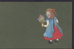 Ansichtskarte Künstlerkarte Mädchen Blumenstrauss - Zonder Classificatie