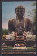 Ansichtskarte Kamakura Japan Buddhistischer Tempel Großer Buddha Nach Lissabon - Altri & Non Classificati