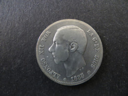 Münze Spanien Alfonso XII 1 Peseta 1885 Silber Ss Schön: 164 - Andere & Zonder Classificatie