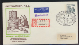 Berlin Ganzsache Per Einschreiben Brugen & Schlösser Bonn Nach Kassel FDC - Postcards - Used