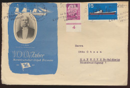 Bund Schiffspost Brief + Heuss 100 J. Norddeutscher Lloyd Bremen N. Hannover - Covers & Documents