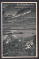 Flugpost Air Mail Zeppelin Ansichtskarte Angriff Auf Antwerpen Luftschiff - Zeppelin