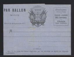 Flugpost Air Mail Ballonpost Ballon Monte Frankreich France 20 C. Faltbrief Von - Briefe U. Dokumente