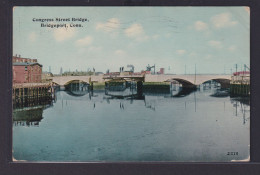 Ansichtskarte Künstlerkarte Bridgeport Connecticut USA Congress Street Bridge - Sonstige & Ohne Zuordnung