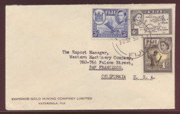 Gold Mining Vatukoula Fiji Fidschi Inseln Cover Queen Elisabeth To San Francisco - Fiji (1970-...)