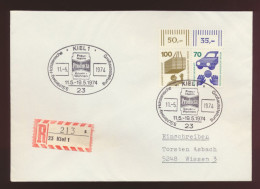 Bund Berlin 410 + 453 R Brief MIF Unfall Oberrand SST Kiel Producta Ausstellung - Storia Postale