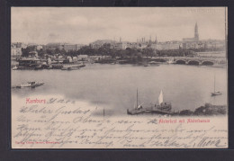 Ansichtskarte Hamburg Alster Fluss Schiffe Anlegeplatz Nach Altona 31.12.1901 - Autres & Non Classés