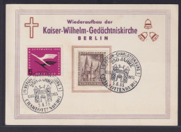 Bund Berlin Kaiser Wilhelm Gedächtniskirche Wiederaufbau 2 Schöne Sonderstempel - Storia Postale